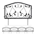 Relaxdays Garden Edging – 4 Piece Iron Flowerbed Border Fence, Black