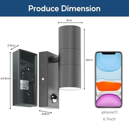 Jolof Store Kerry Motion Sensor Outdoor Wall Lights - Anthracite 2 Pack