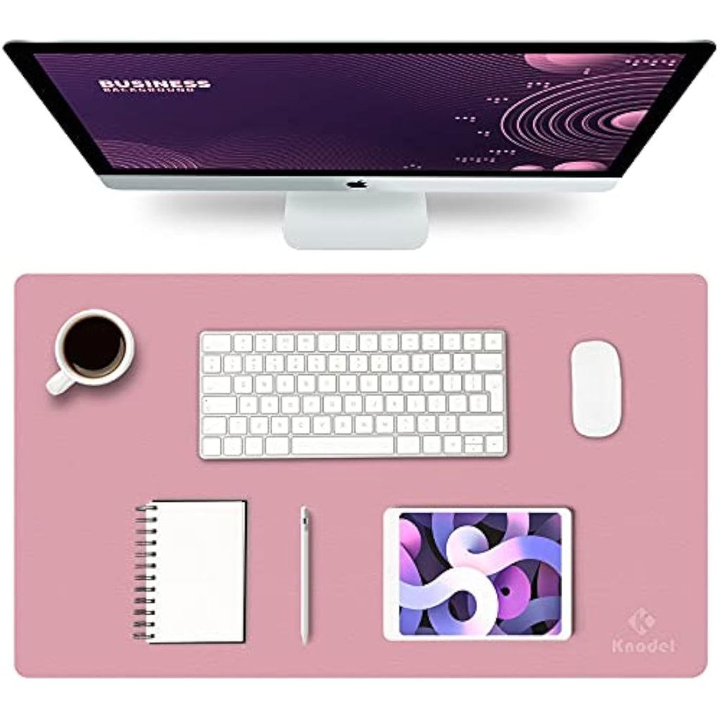 K KNODEL Leather Desk Mat | Dual-Sided Office Mouse Pad - Purple (60x35cm)