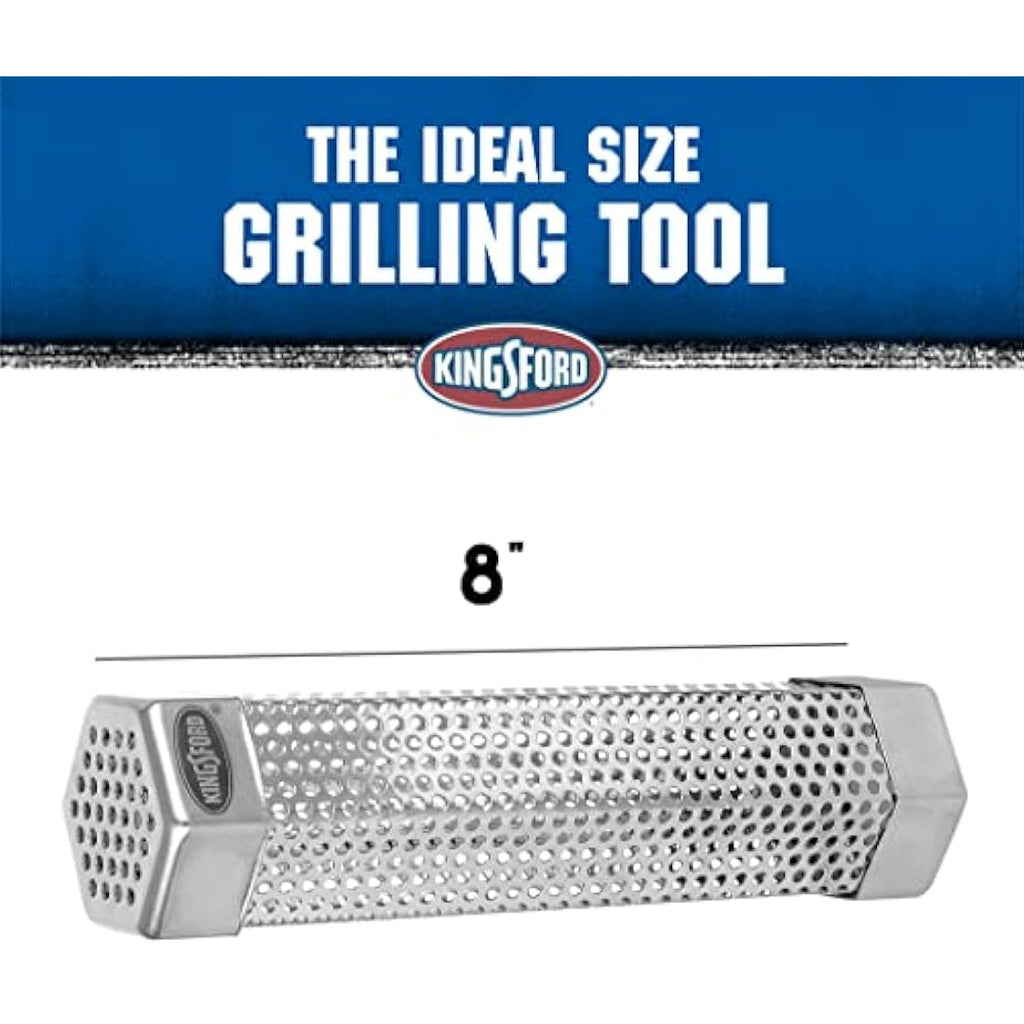 Kingsford 8 Inch Hexagon Pellet Smoker Tube – Stainless Steel BBQ Tool