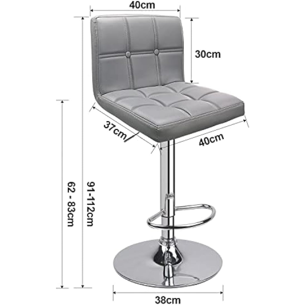 Leader Accessories Bar Stools - Set of 2 Swivel PU Leather Counter Chairs