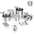 Odoland 13-Piece Stainless Steel Camping Cookware Kit with Stove