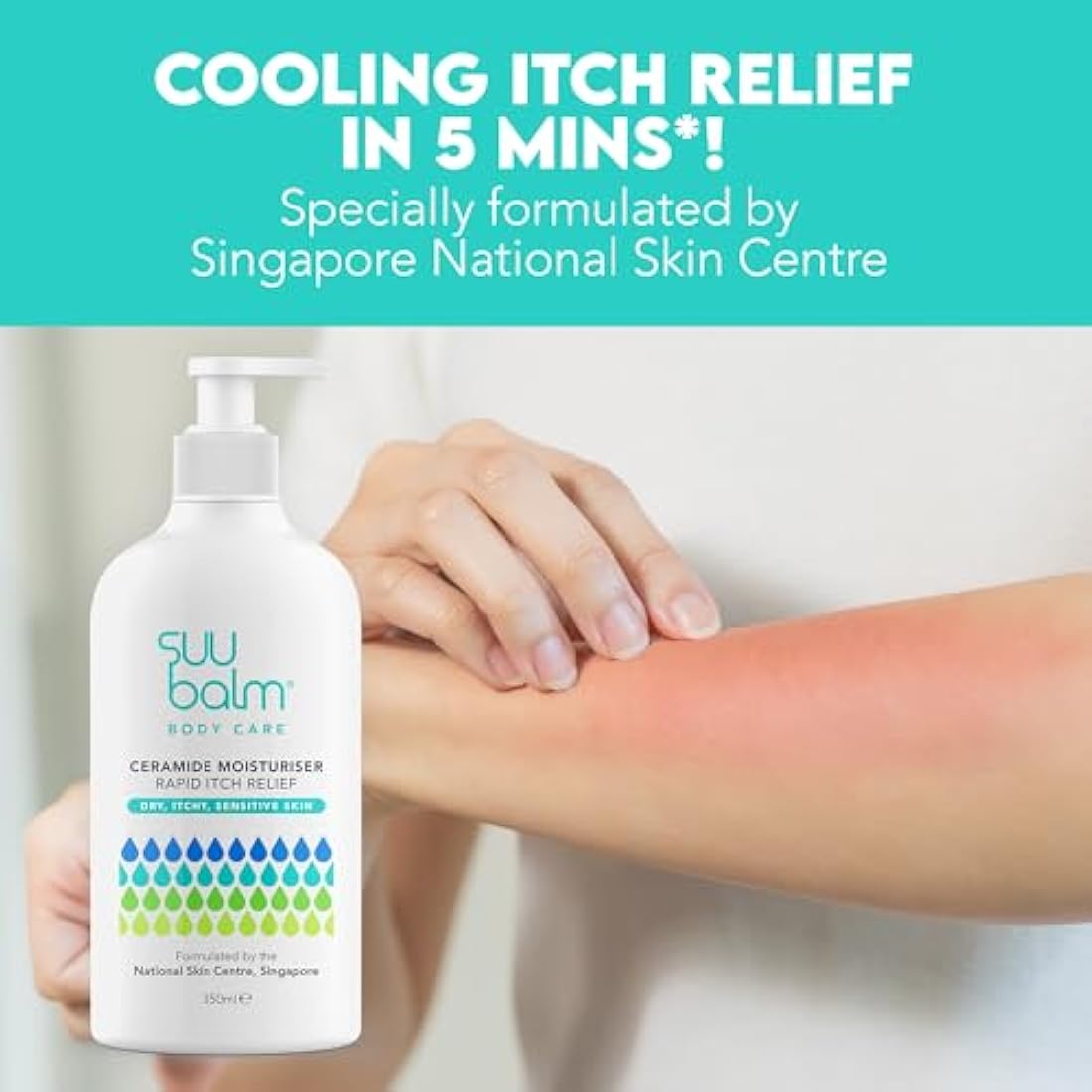 Suu Balm Itch Relief Cream | Menthol & Ceramide Body Moisturiser (350ml)