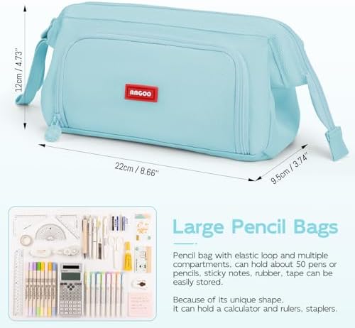 Mamowla Large Pencil Case | Durable Stationery Pouch for School