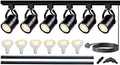Bravsekai LED Track Lighting Kit | 6-Light H-Type PAR20 3000K Warm White