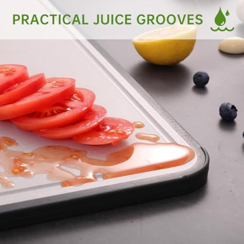 Jolof Store Double-Sided Titanium Cutting Board with Juice Grooves