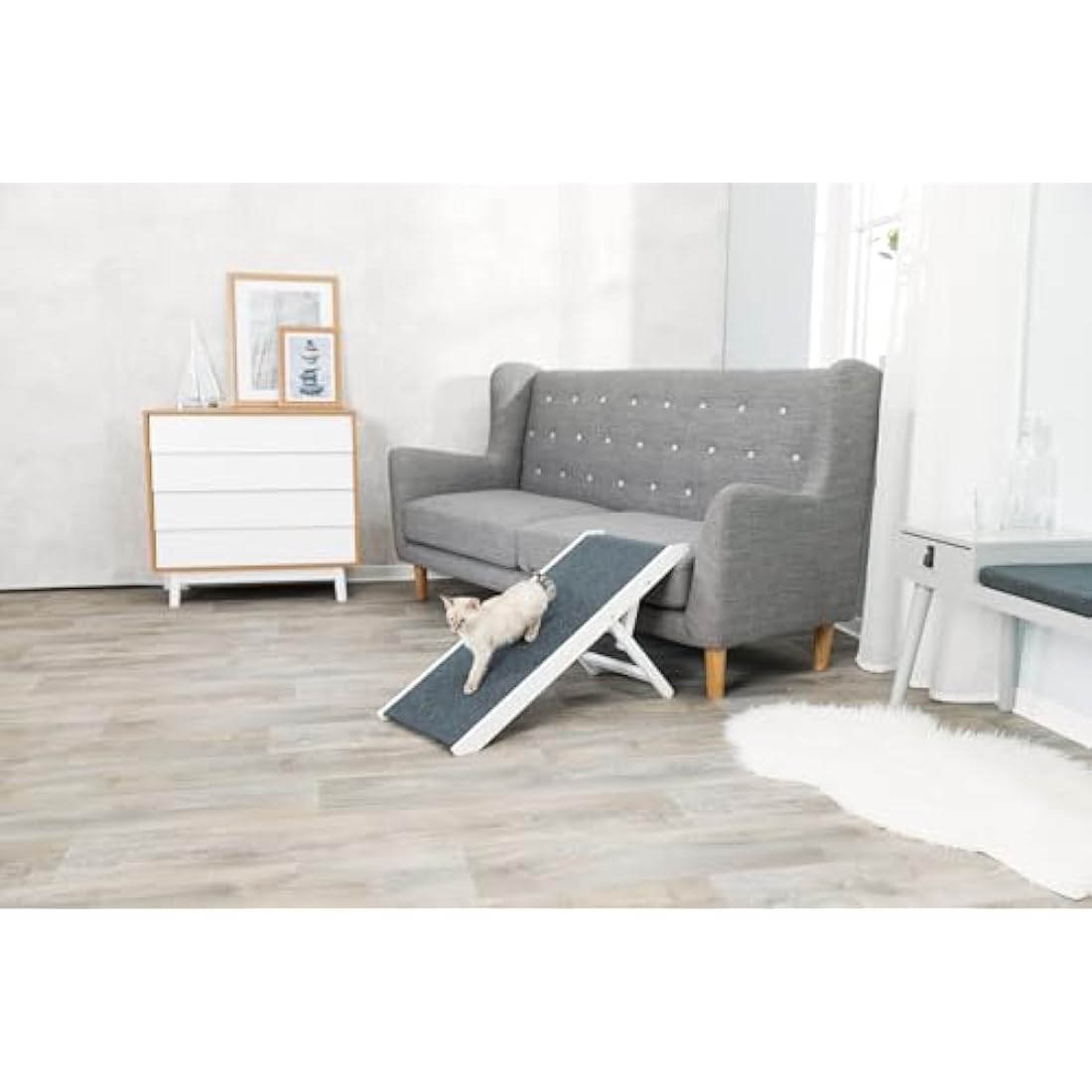 Trixie Height-Adjustable Pet Furniture Ramp – White Non-Slip MDF