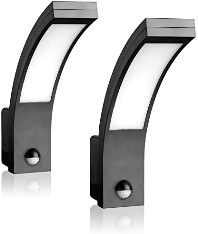 SEBSON LED Outdoor Wall Lights with PIR Motion Sensor - IP65 Pack of 2