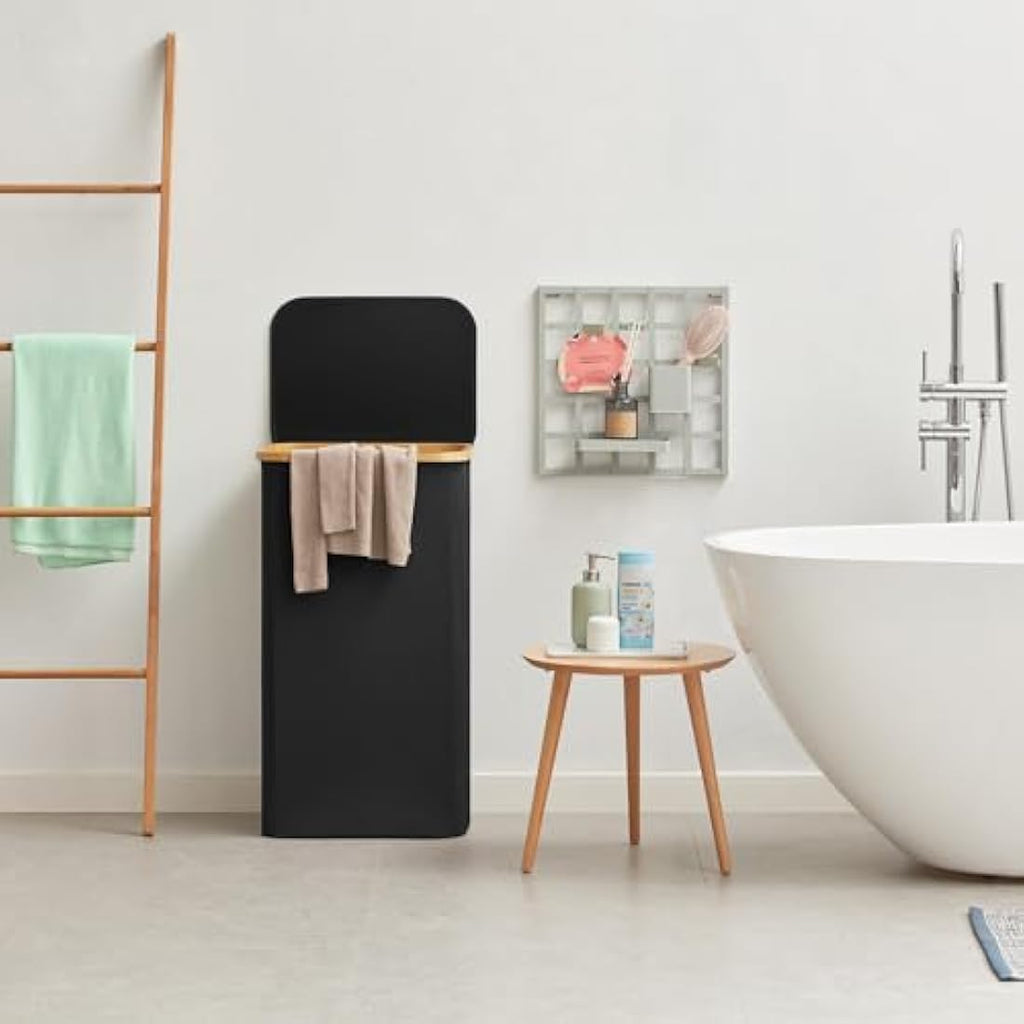 Lifewit 100L Laundry Basket with Lid | Foldable Hamper with Removable Bag
