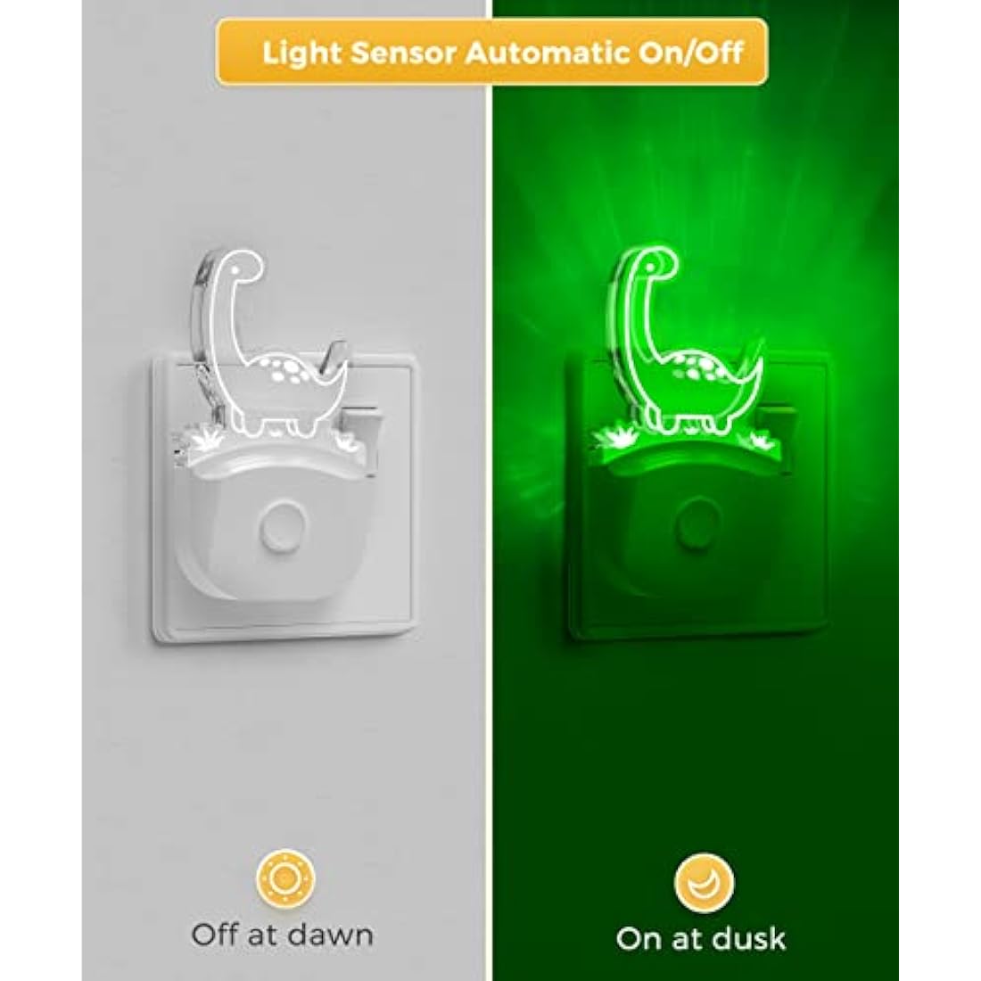 LOHAS-LED Dinosaur Night Light | Color Changing Dusk to Dawn Sensor Lamp