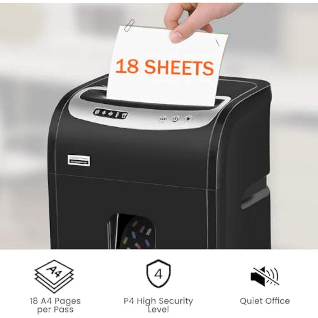 VidaTeco 18-Sheet Micro-Cut Paper Shredder | P-4 Security Heavy Duty