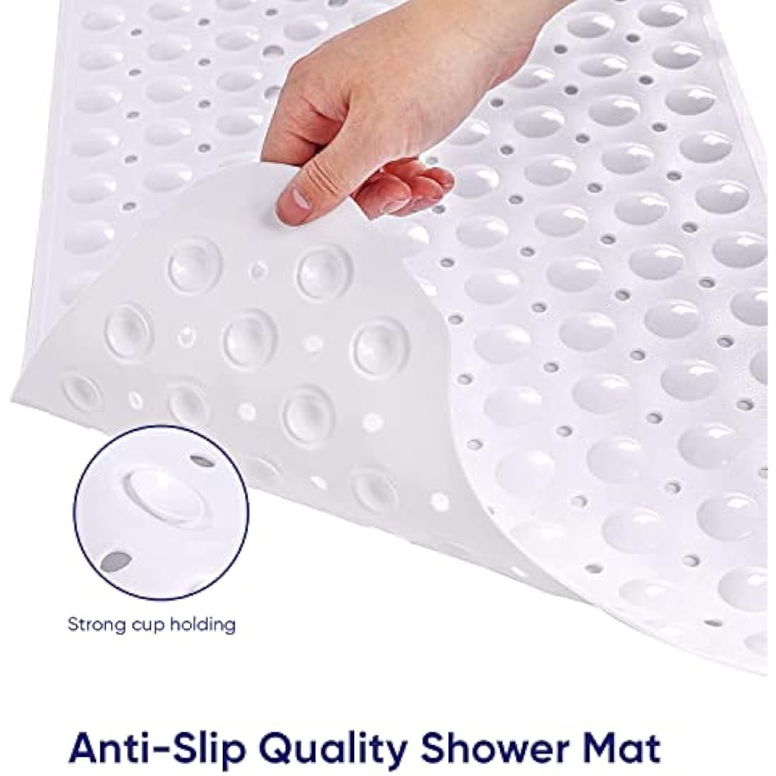 Non-Slip Shower Bath Mat - Anti-Mould PVC Rubber (100x40cm)