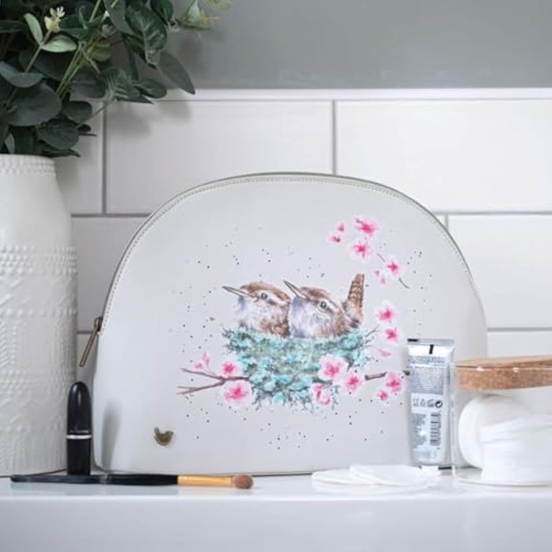 Wrendale Designs Home Tweet Home Large Vegan Leather Cosmetic Bag
