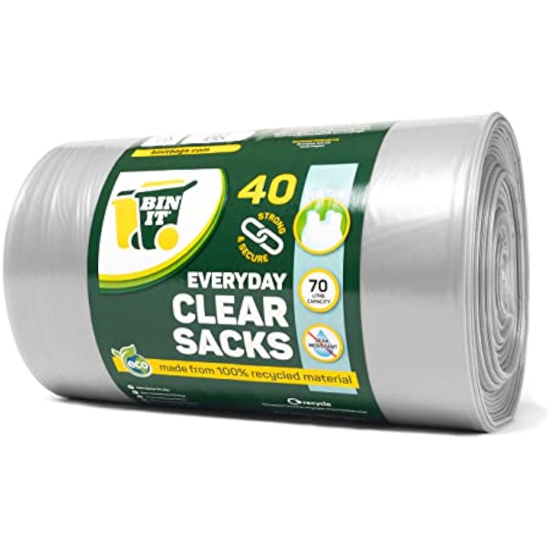 Jolof Store 70L Clear Recycling Sacks – Strong Recycled Bin Liners