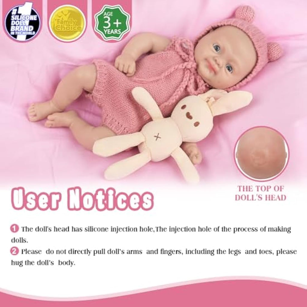 Vollence 12-inch Full Silicone Reborn Baby Doll | Realistic Newborn