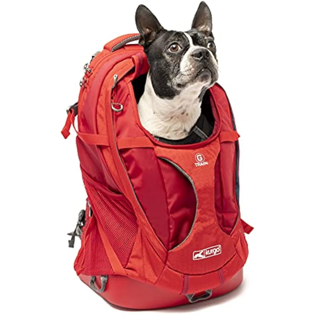 Kurgo G-Train Dog Carrier Backpack - Waterproof Hiking Pack in Chili Red