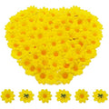 100pcs Yellow Artificial Daisy Flower Heads for DIY Crafts