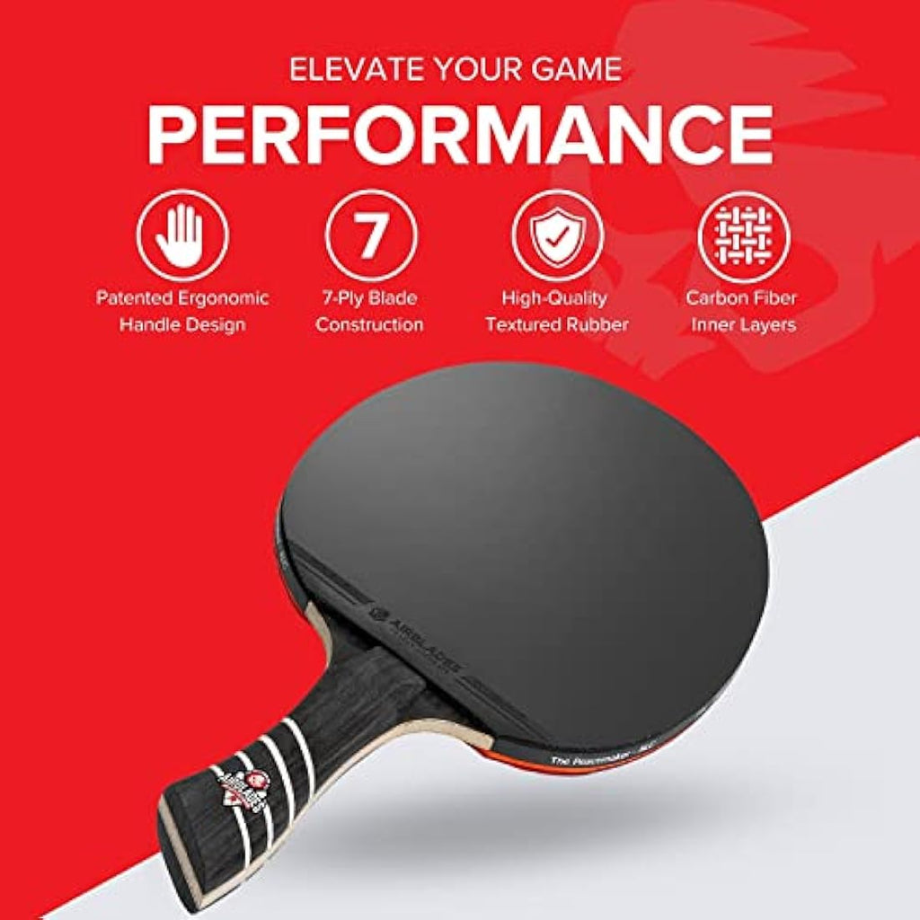 AirBlades Peace Maker ALC Carbon Fiber Ping Pong Paddle with Hard Case