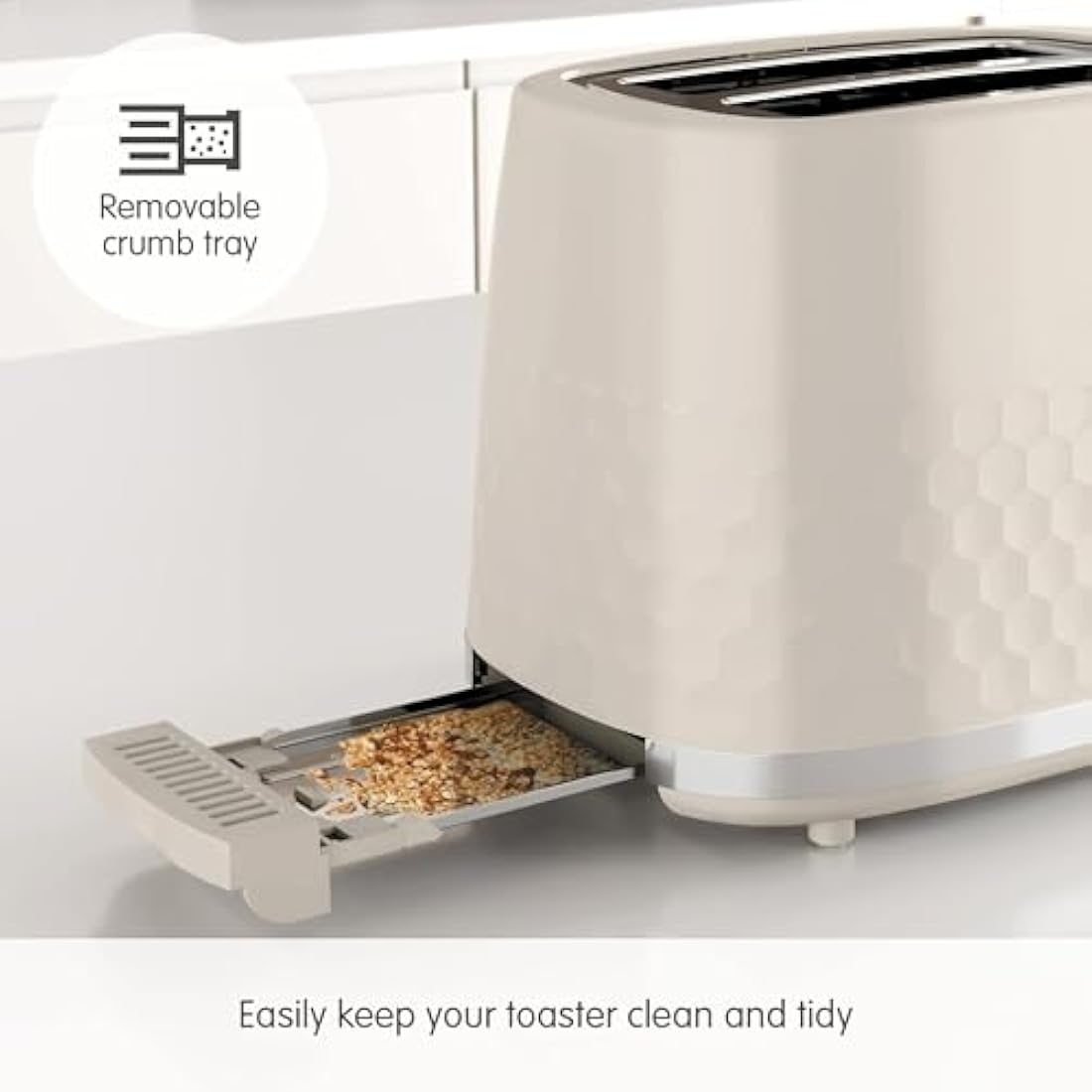 Morphy Richards Hive 2-Slice Toaster | Cream Gloss Finish | 220032