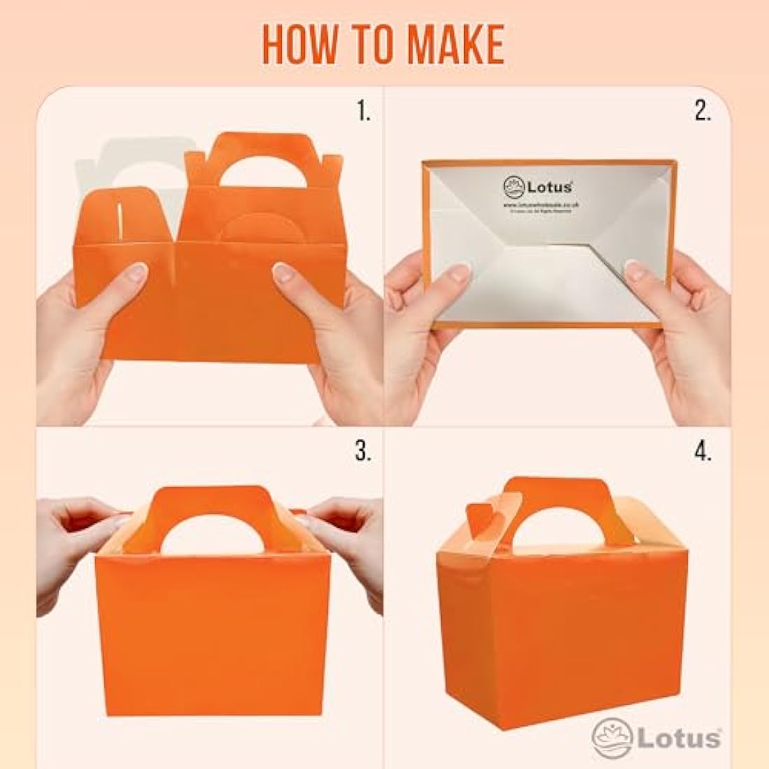 Lotus Orange Party Favor Boxes – 50-Pack Recyclable Treat Containers