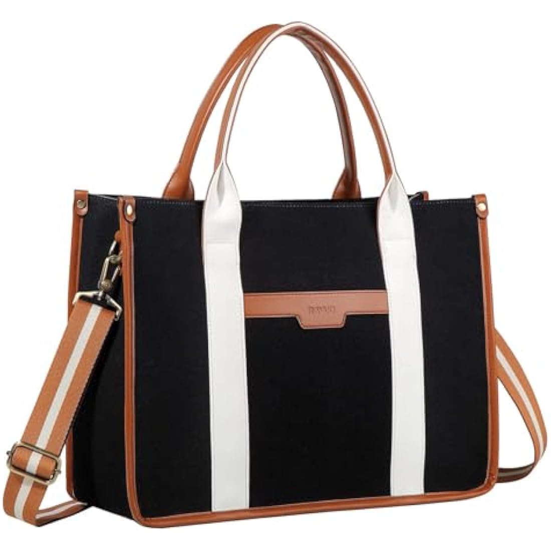 RAVUO 15.6 Inch Laptop Tote Bag – Water Resistant Canvas Work Bag for Women