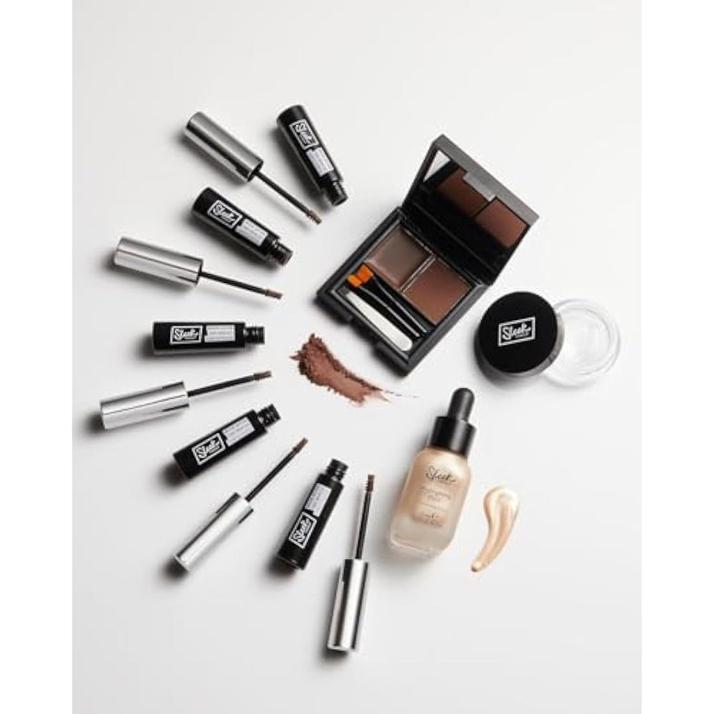 Sleek MakeUP Brow Kit - Waterproof Wax and Powder with Tweezers, Medium