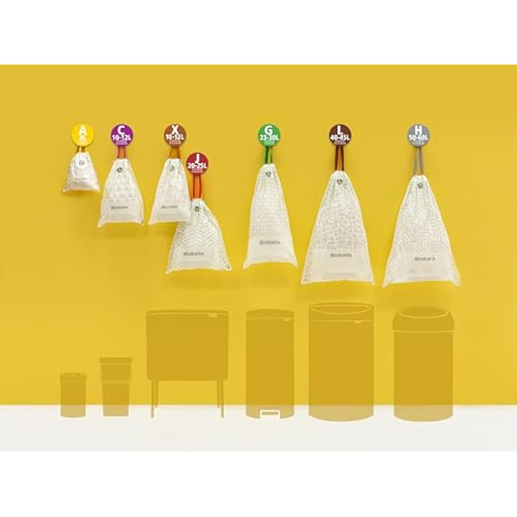 Brabantia PerfectFit Bin Liners Size M 60L - 40 White Trash Bags