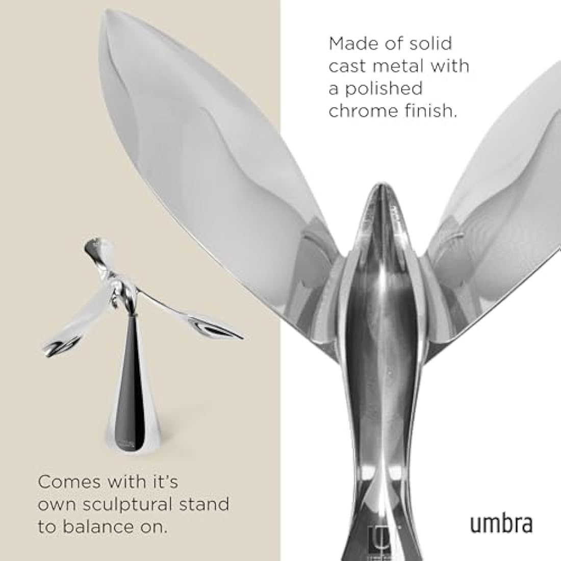 Umbra Tipsy Bottle Opener – Sculptural Polished Metal Bar Accessory