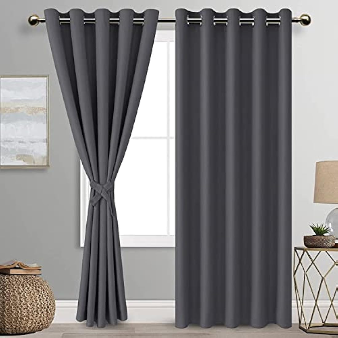 Blackout Curtains – Thermal Insulated Grommet Drapes, 66x90