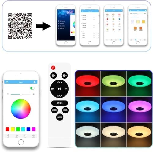 36W RGB LED Ceiling Light with Bluetooth Speaker & App