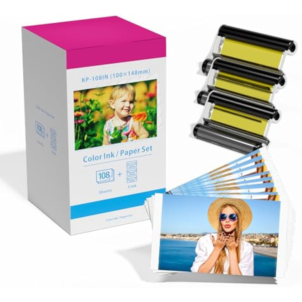 Airmall KP-108IN Ink and Photo Paper Set for Canon Selphy CP1500 CP1300