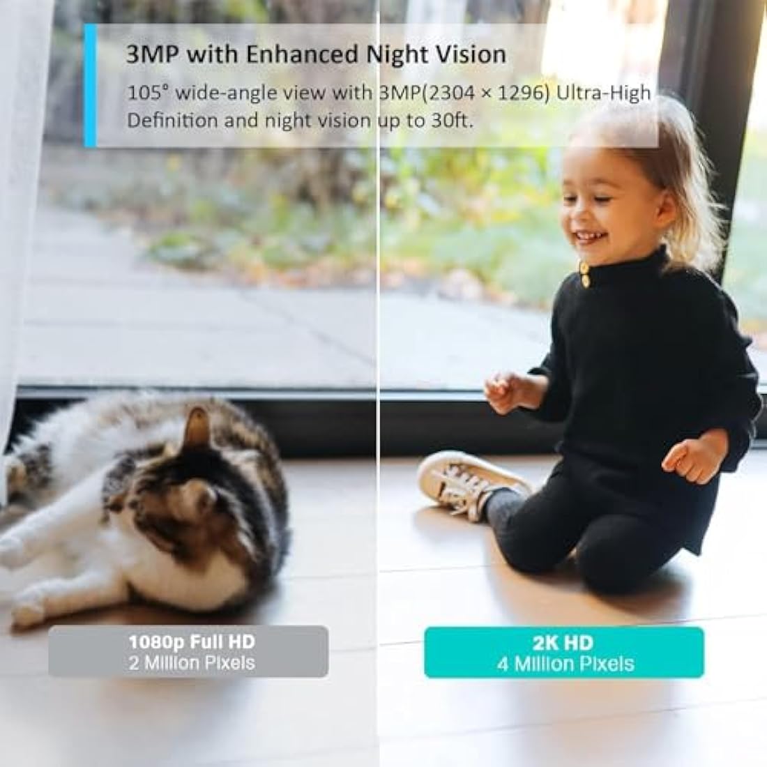 Tapo C110 2K 3MP Indoor Security Camera | WiFi Baby & Pet Monitor