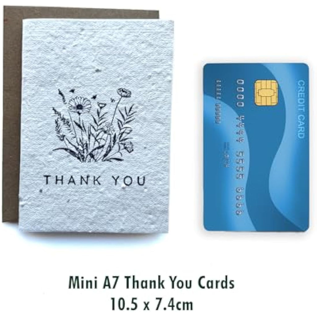 Jolof Store Plantable Seed Paper Thank You Cards - Handmade A7 Pack of 32
