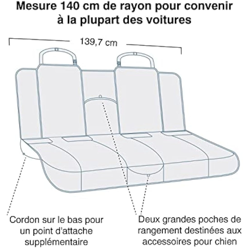 Kurgo Heather Dog Bench Seat Cover – Waterproof Car Protector, Charcoal