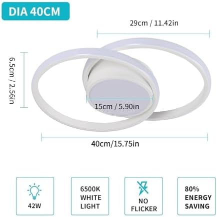 Jolof Store Modern LED Ceiling Light – 42W 4800LM Round Flush Mount