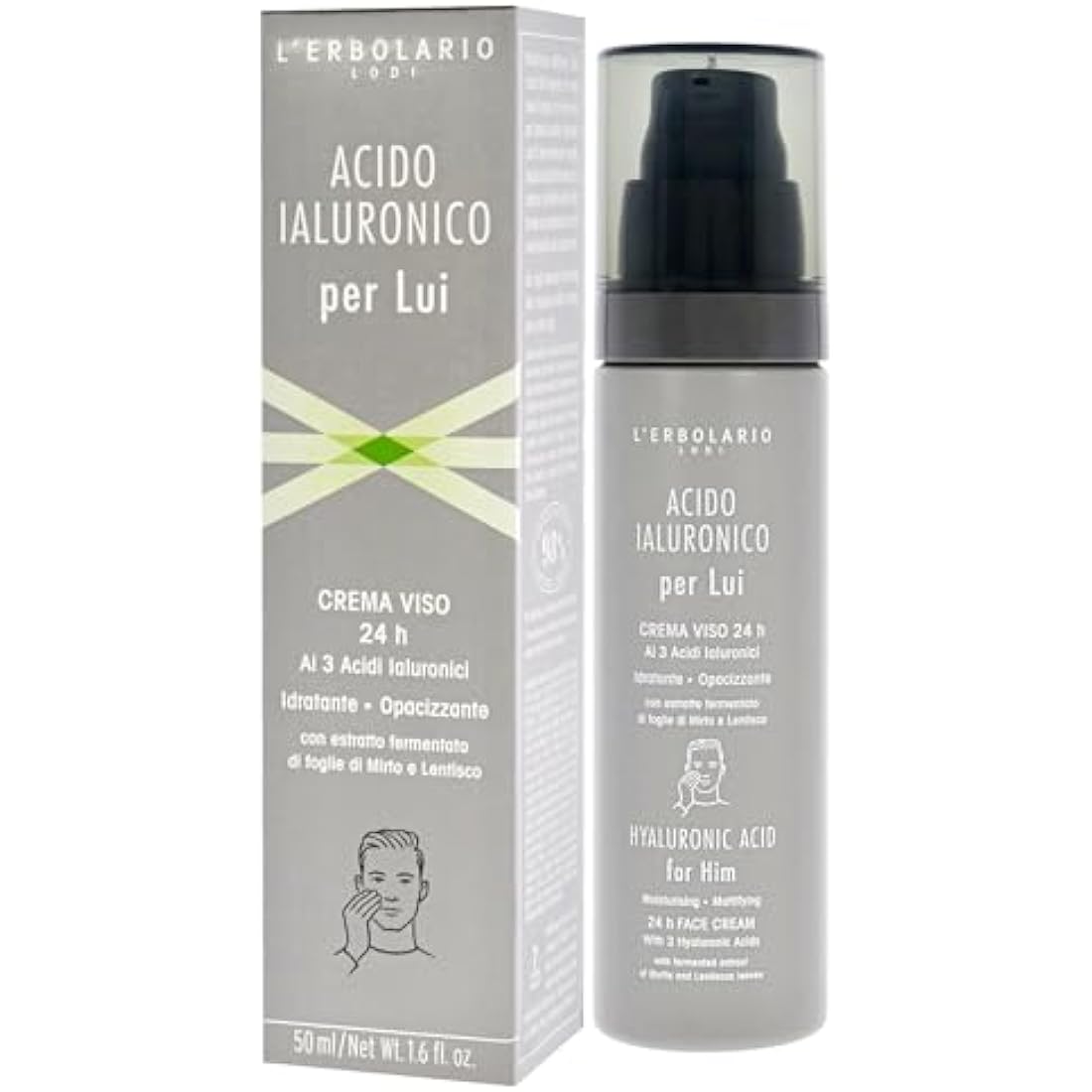 L'Erbolario Hyaluronic Acid Mattifying Face Cream for Men – 1.6 oz