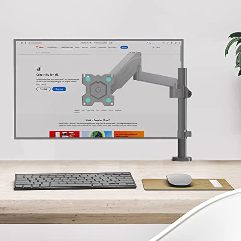 ONKRON G70-B Single Monitor Arm – Gas Spring Desk Mount for 13-34" Screens