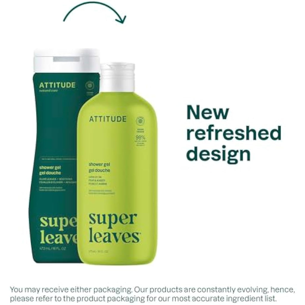 ATTITUDE Natural Body Wash | EWG Verified Olive Leaves Gel – 473 mL