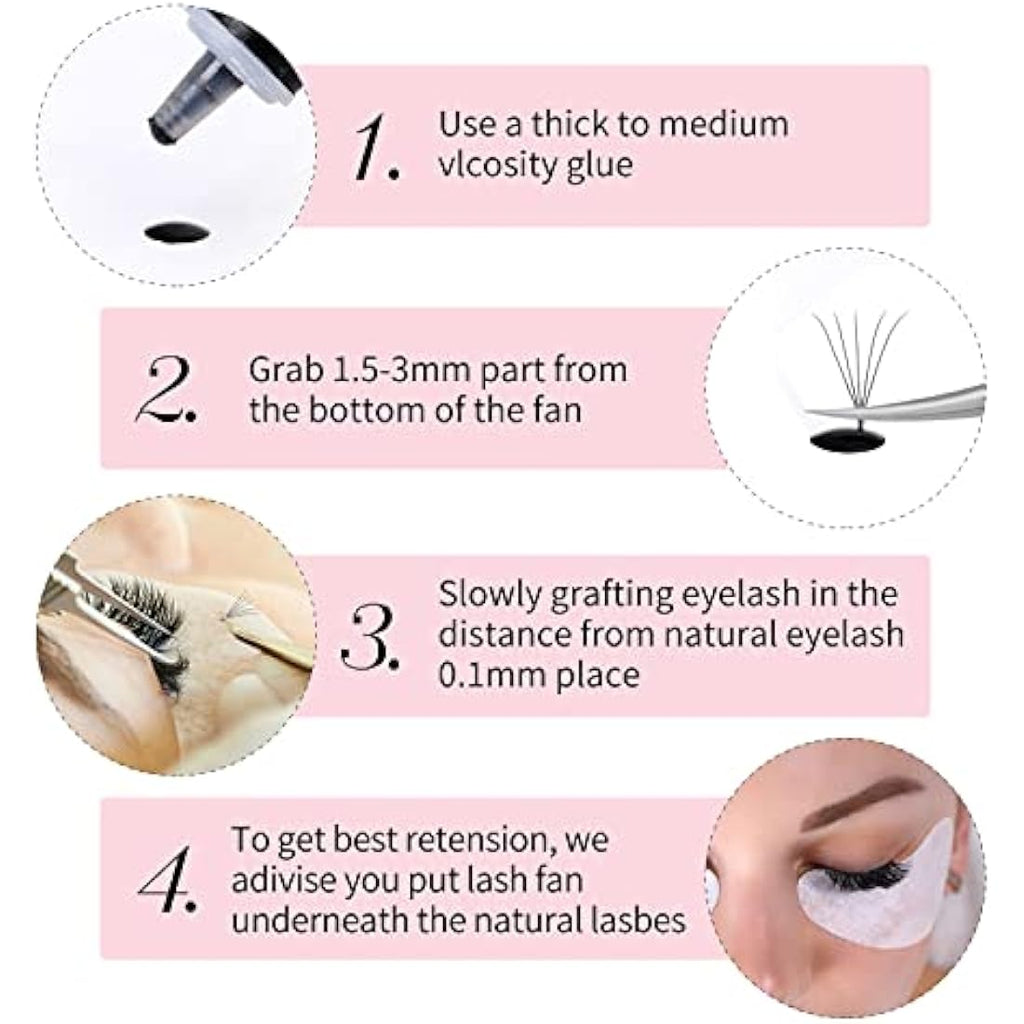 Fadlash 5D Premade Volume Eyelash Extensions | 1000 Loose Fans C Curl