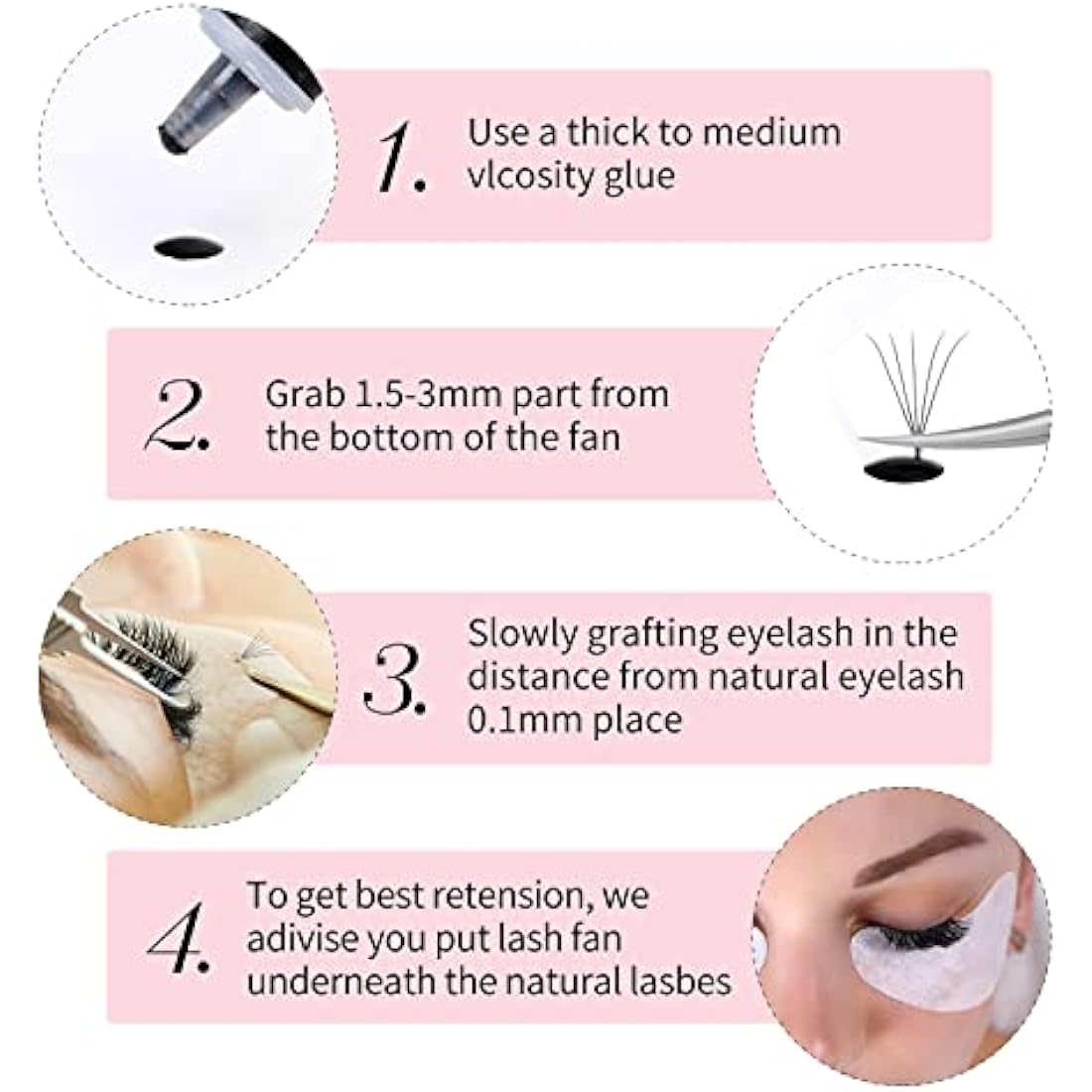 Fadlash 5D Premade Volume Eyelash Extensions | 1000 Loose Fans C Curl