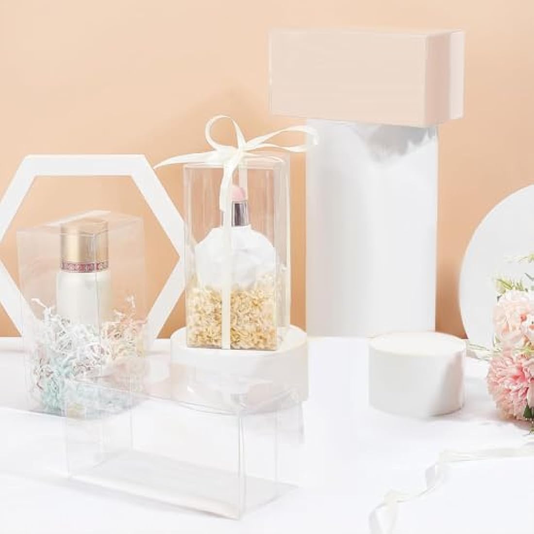 BENECREAT 20PCS Clear PVC Gift Boxes | 14x7x7cm Rectangle Wedding Favors