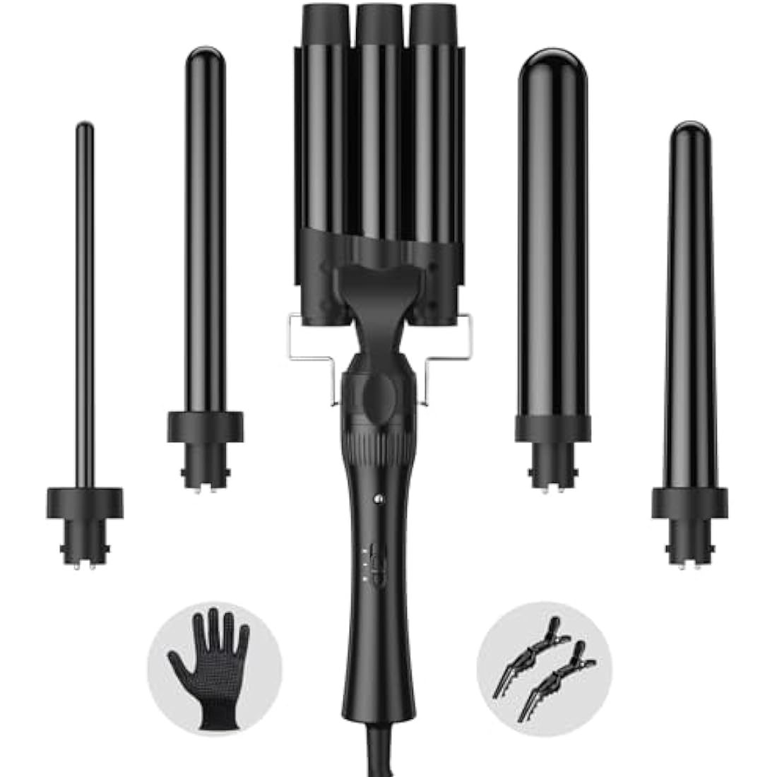 Jolof Store 5-in-1 Hair Curler & Waver Set | 10-32mm PTC Ceramic Wand