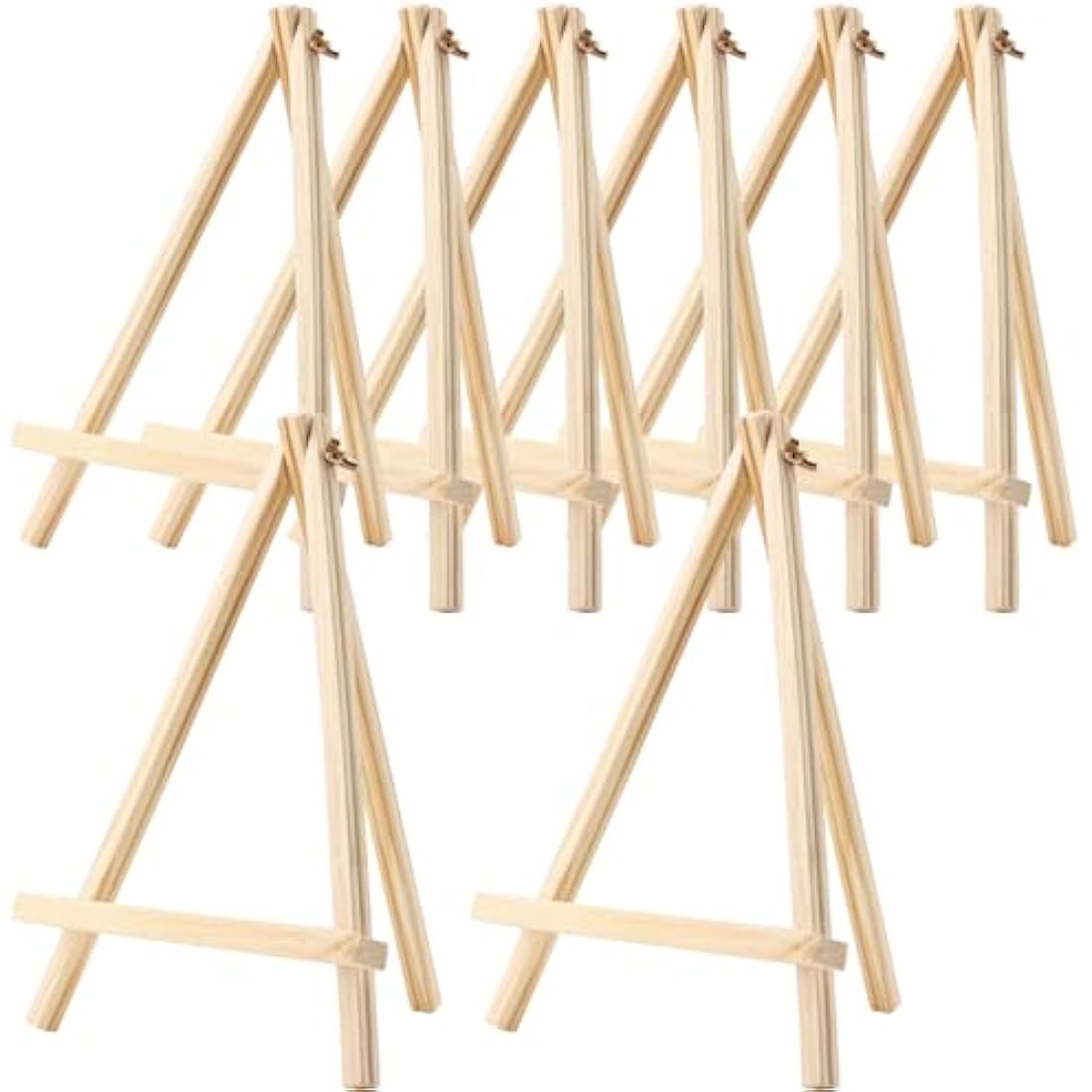 HAKZEON 8 Pack Tabletop Easel | 30cm Adjustable Pine Wood Painting Stand