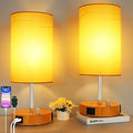 Allesgute Bedside Lamps Set of 2 | Dimmable Table Light with USB A+C Ports