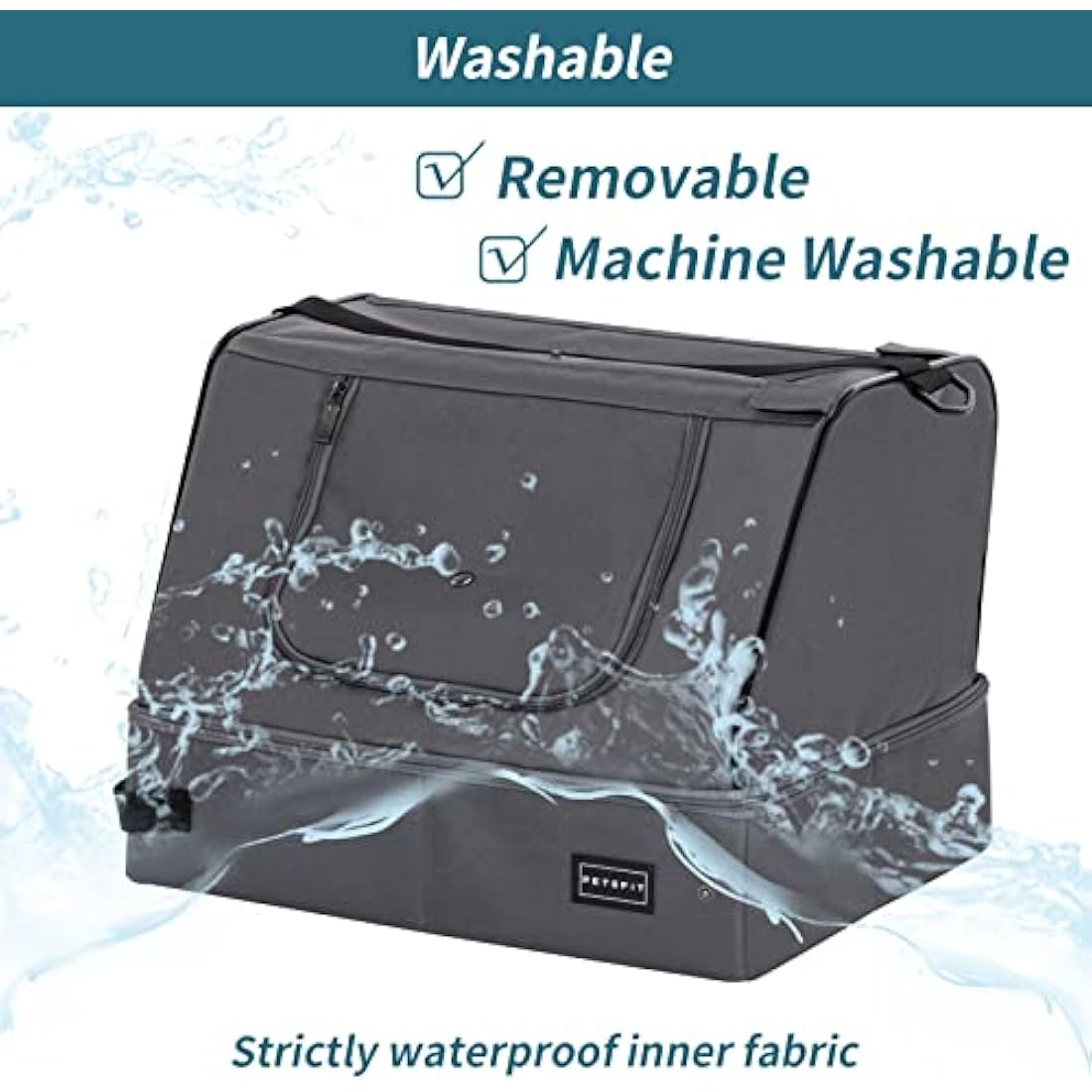 PETSFIT Portable Cat Litter Box – Leak-Proof Washable Travel Litter Box