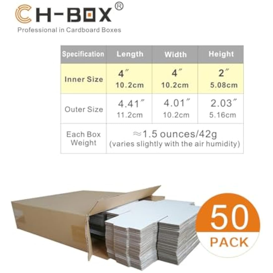 Jolof Store White Corrugated Postal Boxes | 10x10x5cm Small Mailers (50 Pack)