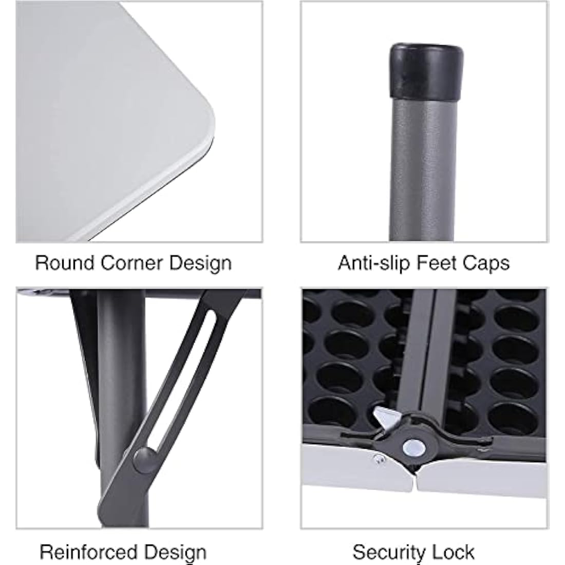 REDCAMP 34" Folding Card Table | Portable Square Picnic Table, White