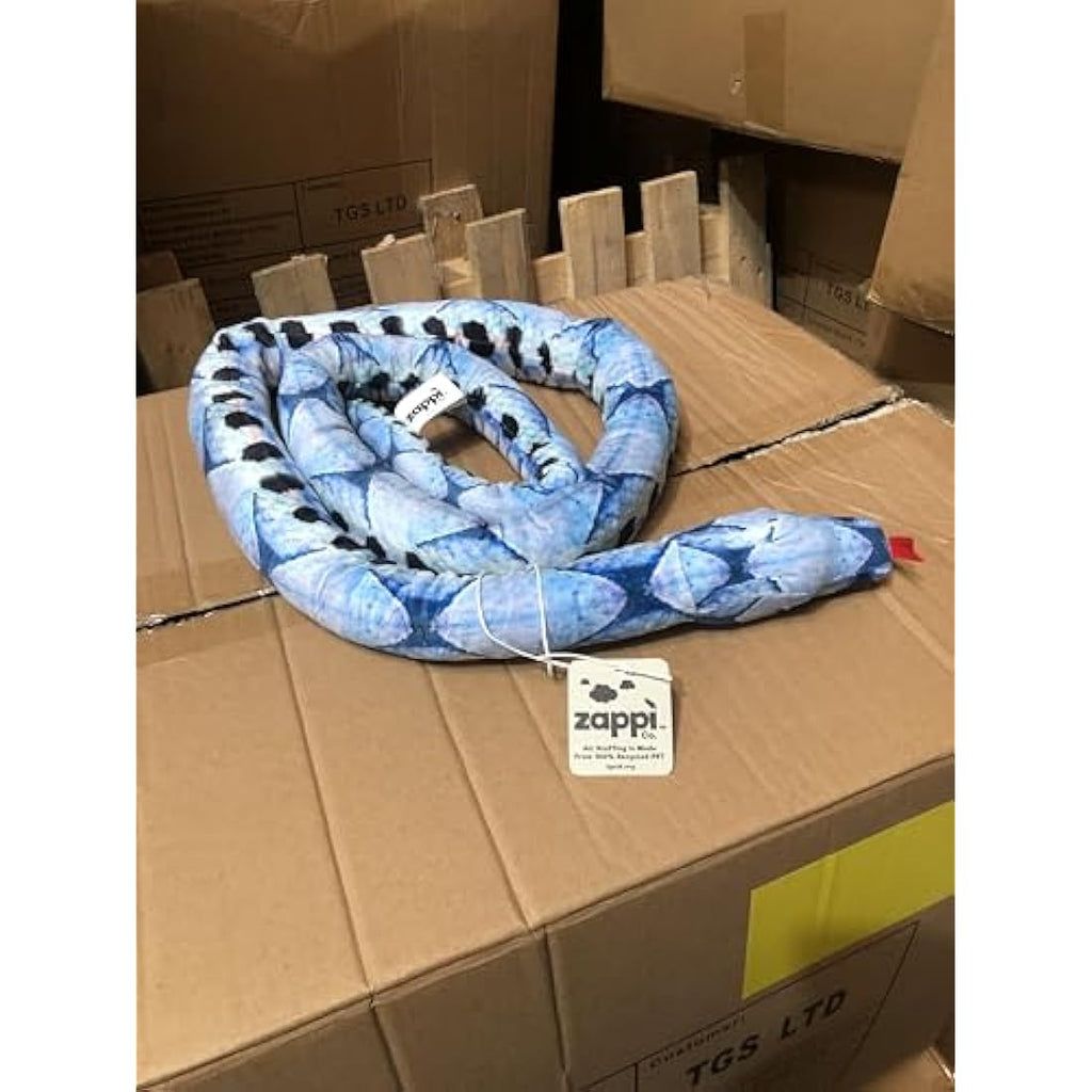 Zappi Co Blue Beauty Snake Plush Toy – 180cm Realistic Stuffed Animal