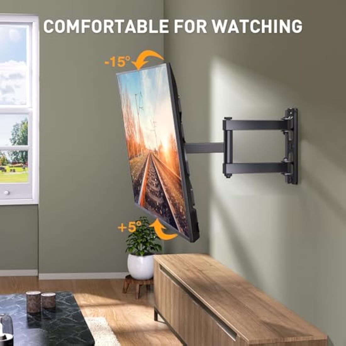Perlegear TV Wall Mount | Swivel & Tilt Bracket for 26-60 Inch TVs