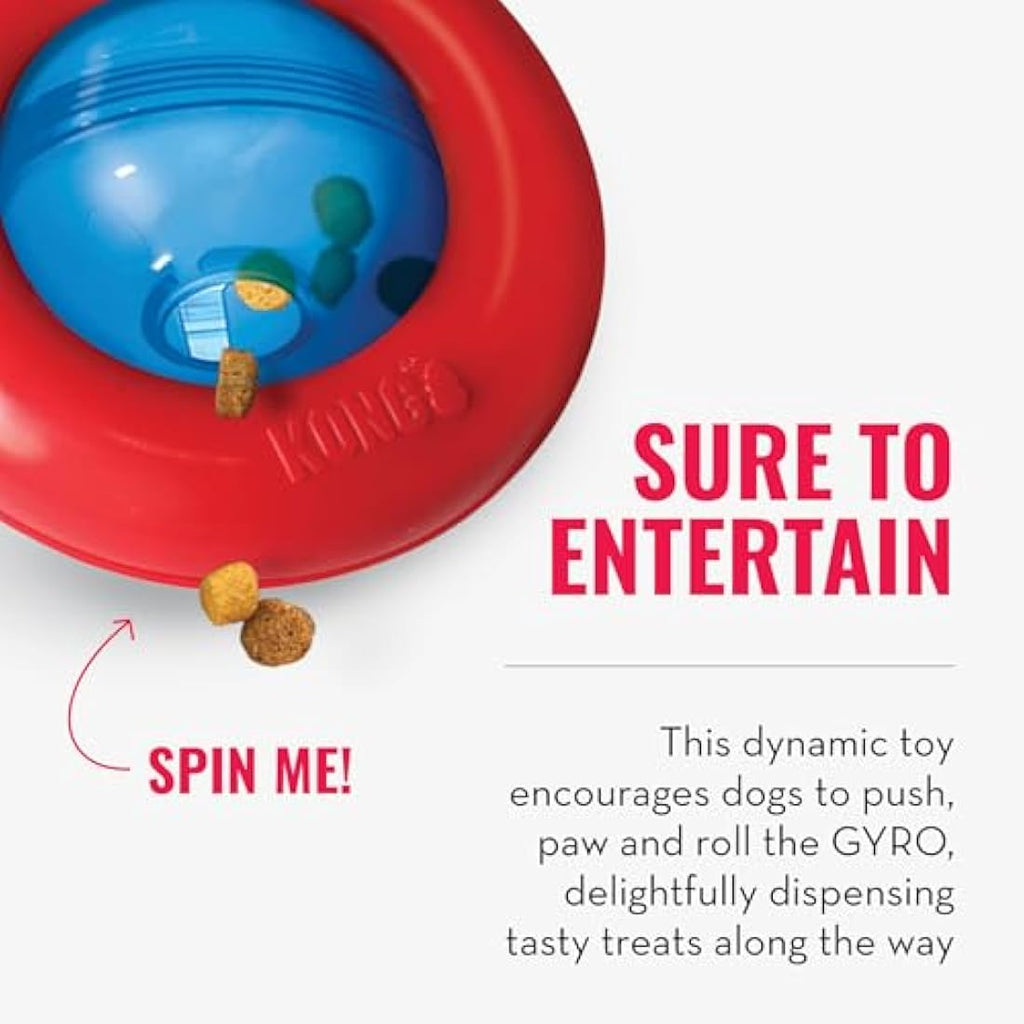 KONG Gyro Interactive Dog Toy – Treat Dispensing Slow Feeder for Large Dogs